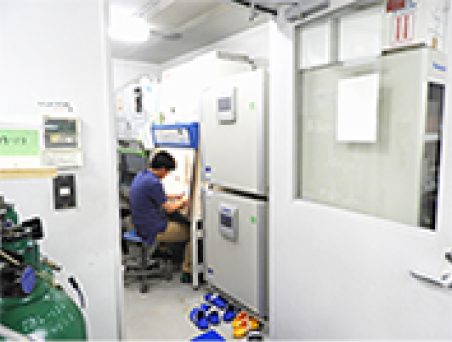 創薬の開発実験中