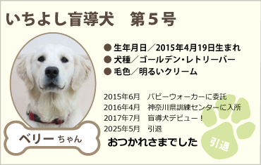 いちよし盲導犬 第5号